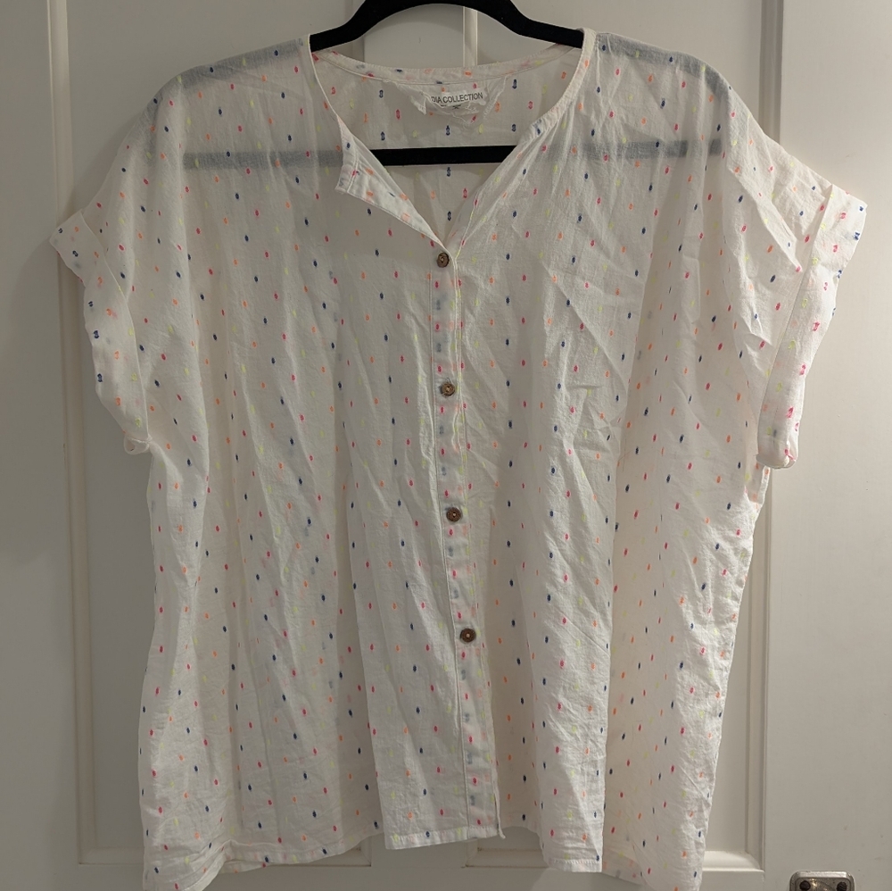 Emerson Fry India Collection Button Down Confetti Dots OS - Picture 3 of 3